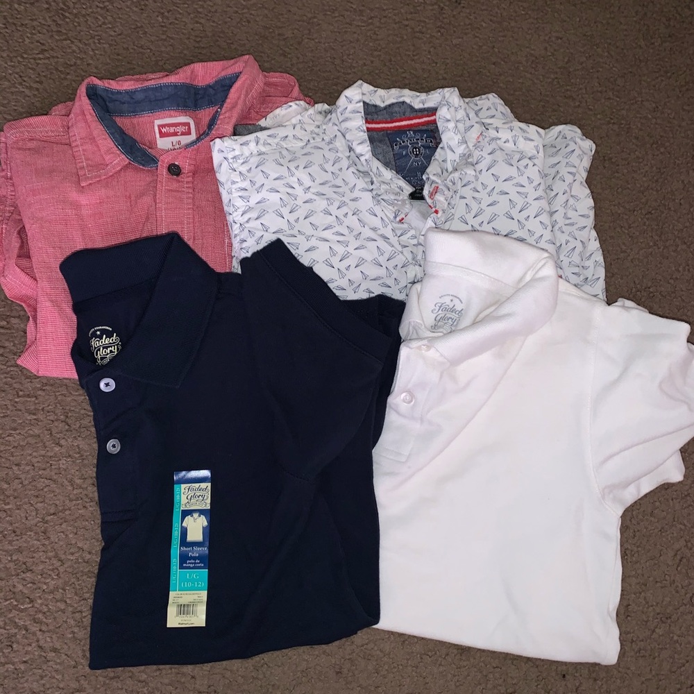 Boys Short Sleeve Button Up Shirts Size Large